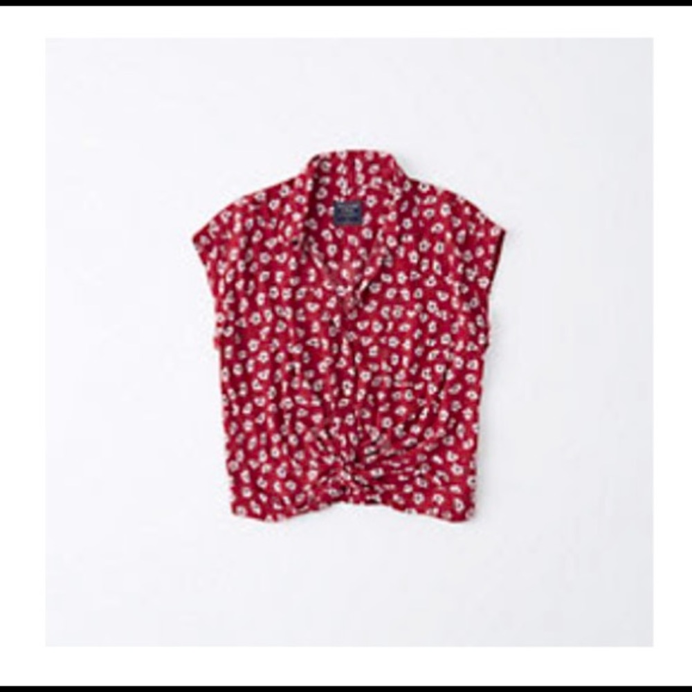 Twist Front Button-up Shirt